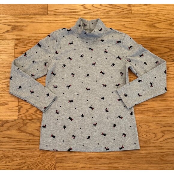 Christmas Cats Graphic Print Turtleneck Gray Size Small Petite Womens - Picture 1 of 4